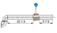 智能渦街流量計直管段安裝要求示意圖四